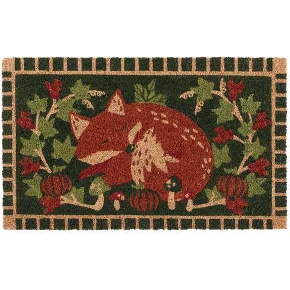 Way to Celebrate Cozy Fox Coir Doormat for Outdoor, 18 in x 30 in