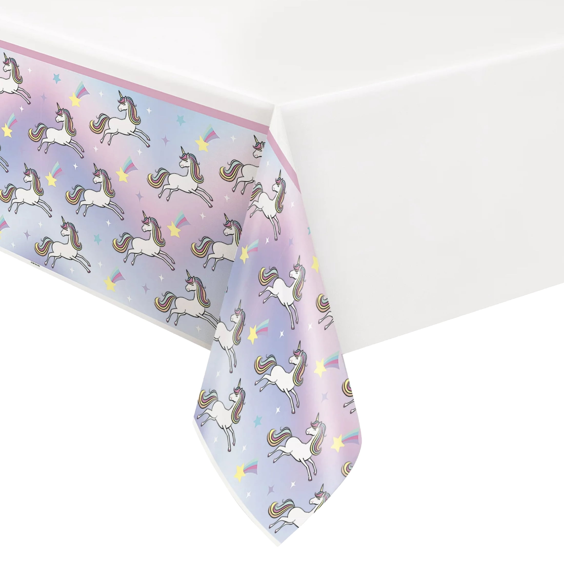 Way to Celebrate! Dreamy Unicorn Plastic Party Tablecloth, 84 x 54in