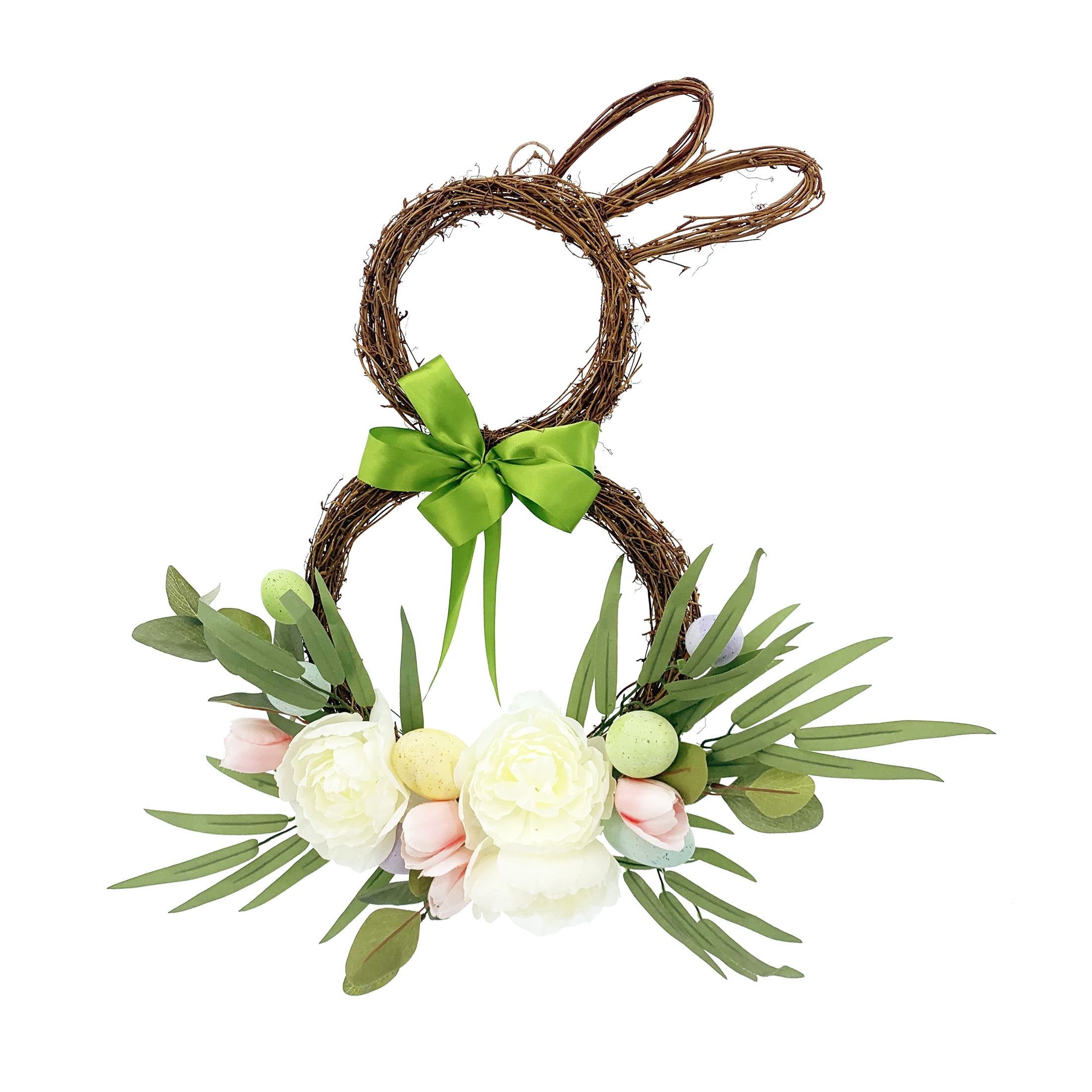 Way to Celebrate Easter 24" Bunny Twig Base with MutliColor Foam Eggs, 24" Height Wall Piece