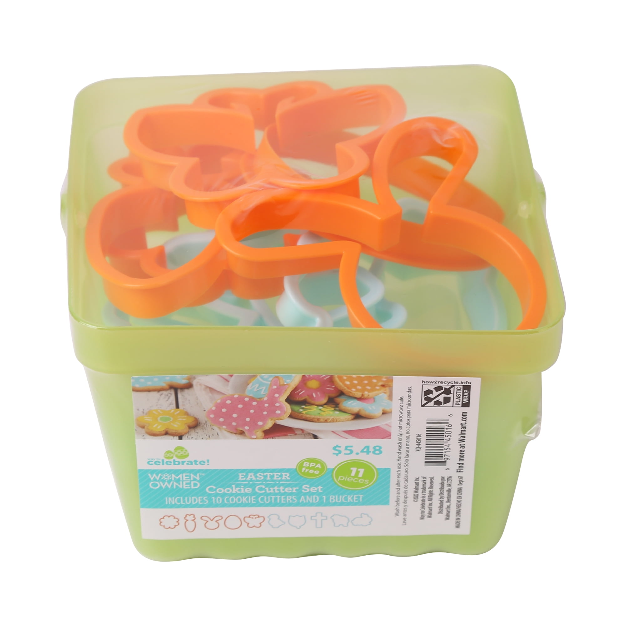 Way to Celebrate Easter Baking10 Cookie Cutter Plastic Blue and Orange