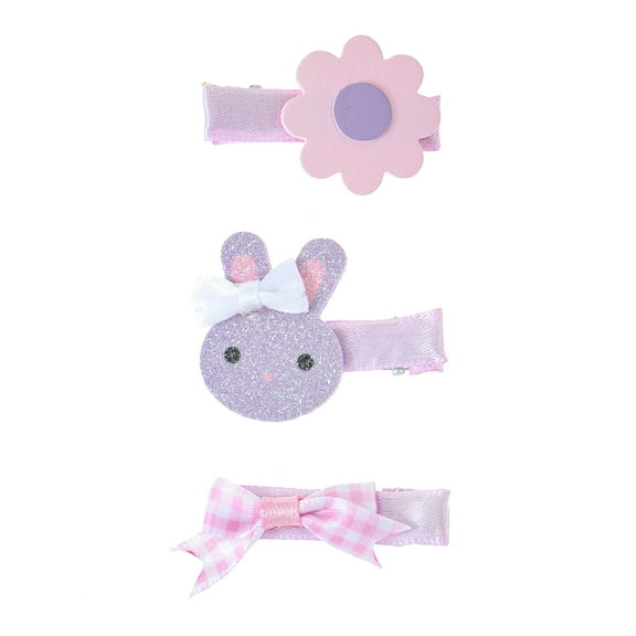Way to Celebrate Easter Bunny Bow Flower Hair Clips, 3 Pieces