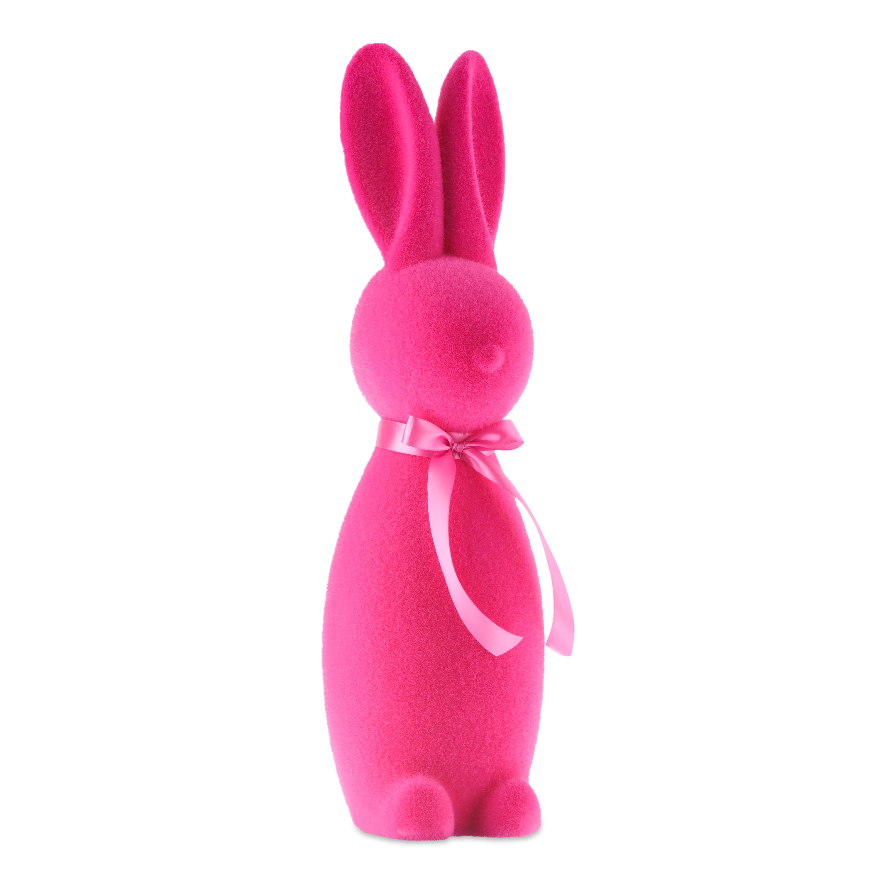 Way to Celebrate! Easter Bunny Decor, Bright Pink, 27 Inches, Flocked
