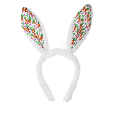 Way to Celebrate Easter Carrot Print Bunny Ear Headband, 1 Piece