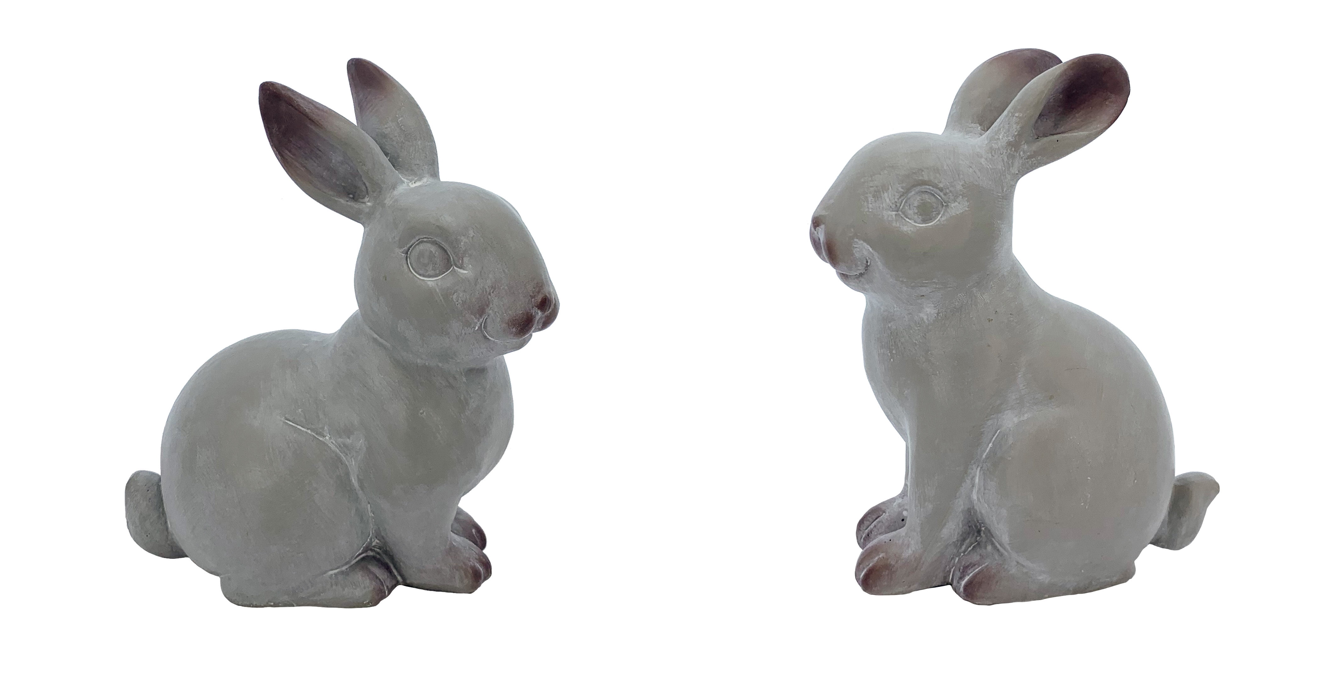 Way to Celebrate Easter Concrete Gray Finish Bunny 5.5" Decoration Assortment