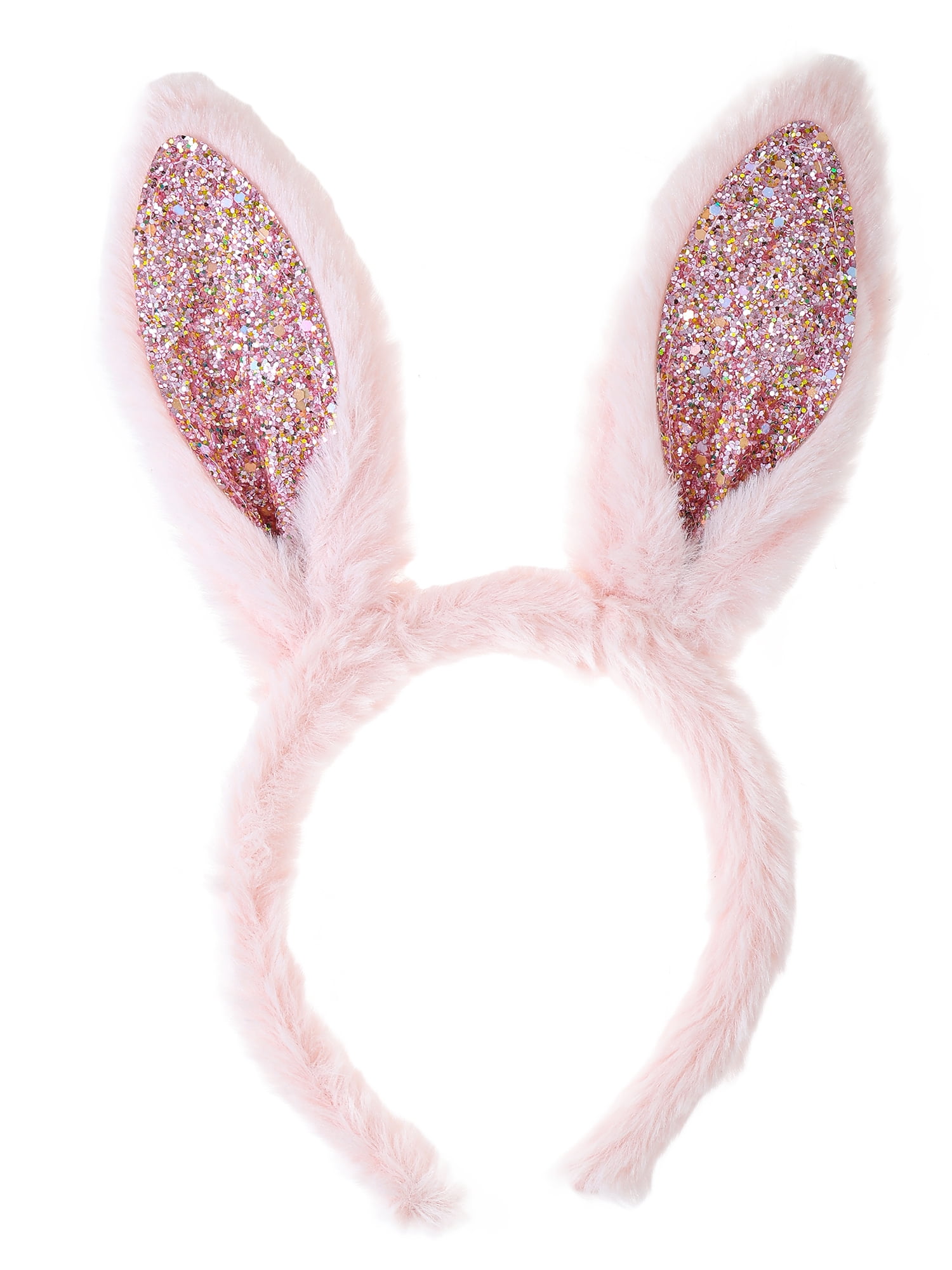 Way to Celebrate Easter Faux Fur Pink Calico Bunny Ears Headband, 1 Piece