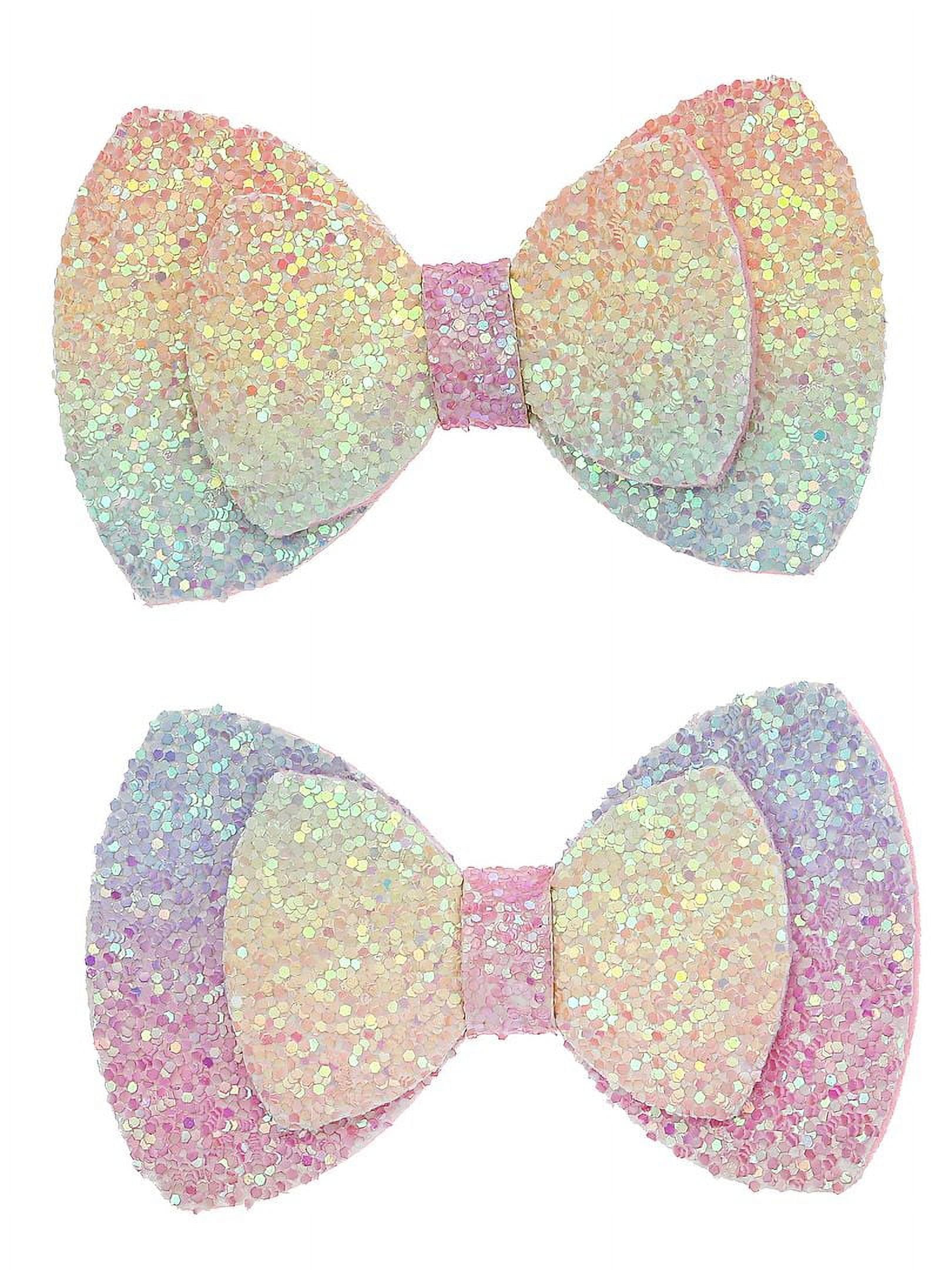 Way to Celebrate Easter Glitter Bow Hair Clips, Female, Multi-colored, 2 Pieces