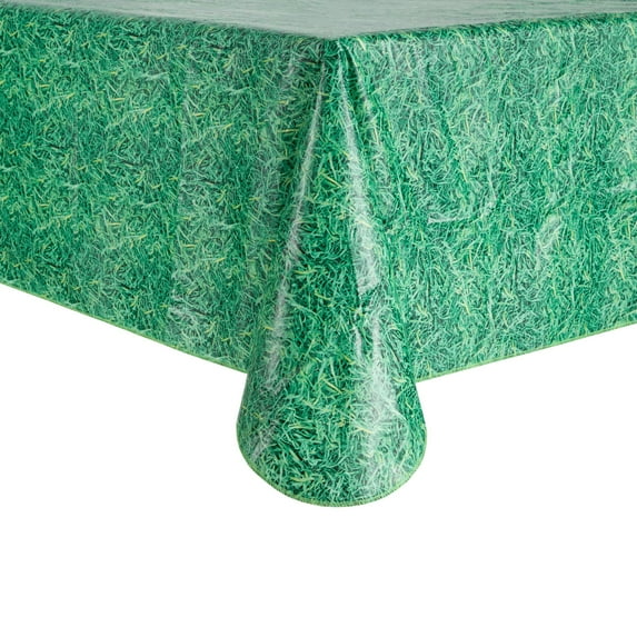 Way to Celebrate Easter Grass Vinyl Tablecloth, Green, 60"W x 102"L