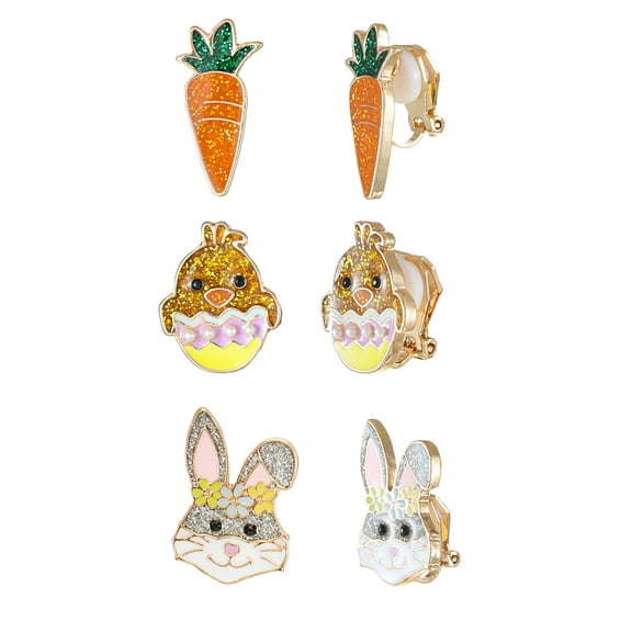 Way to Celebrate Easter Motif Earrings, 3 Pair