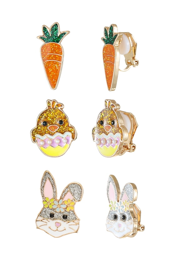 Easter Motif Earrings, 3 Pair