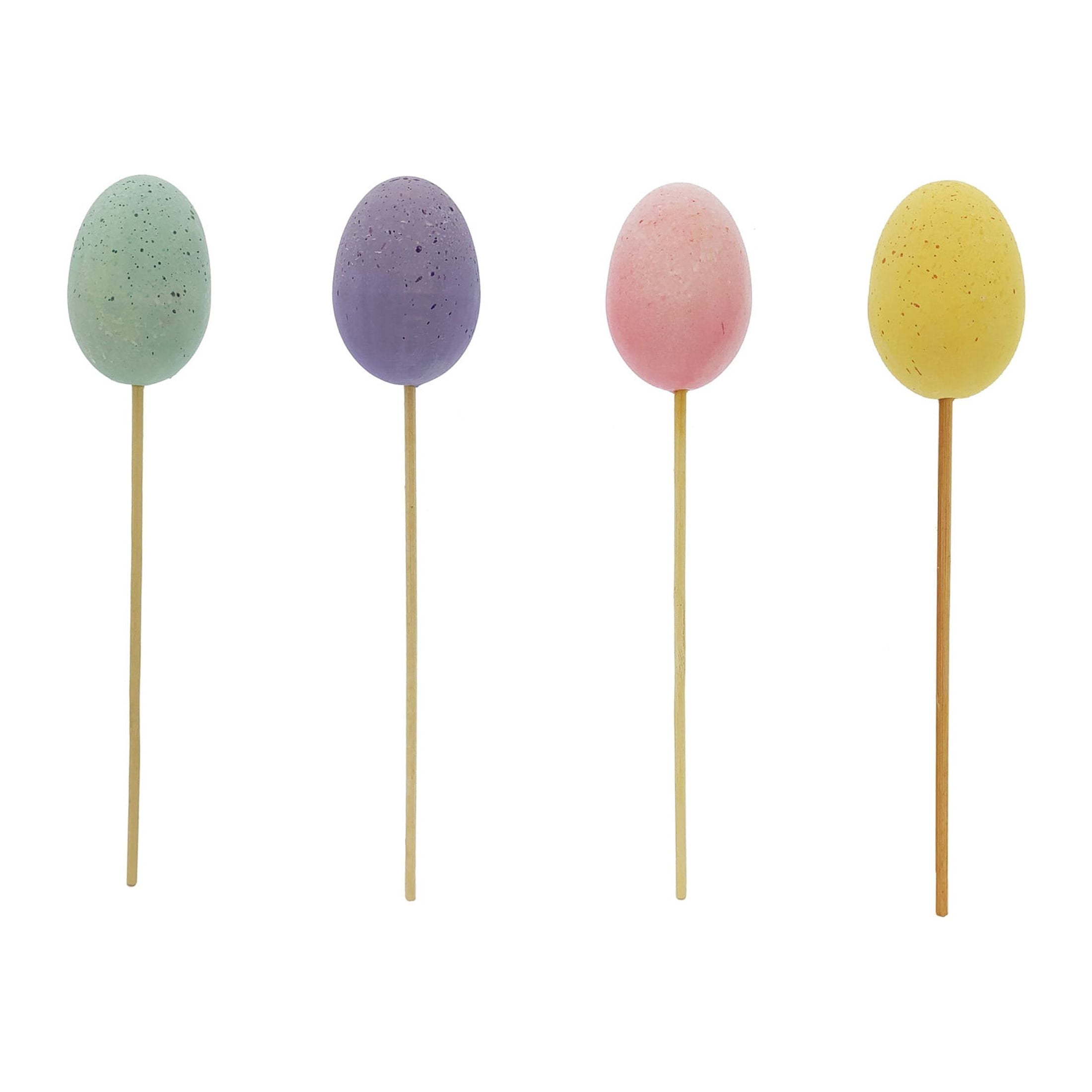 Way to Celebrate Easter Pastel Glittered Foam Egg Pick 10" Decoration Assortment