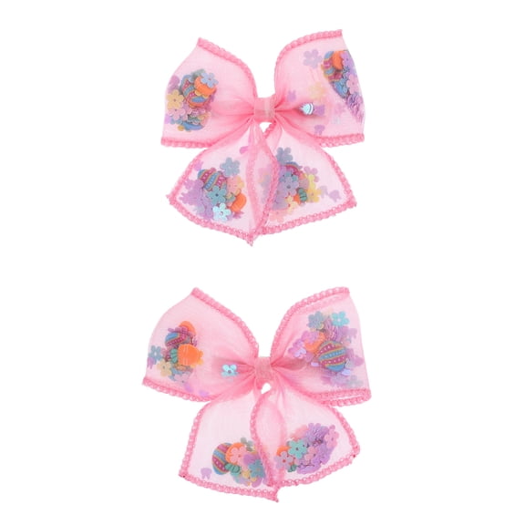 Way to Celebrate Easter Pink Bow Hair Clips, 2 Pieces