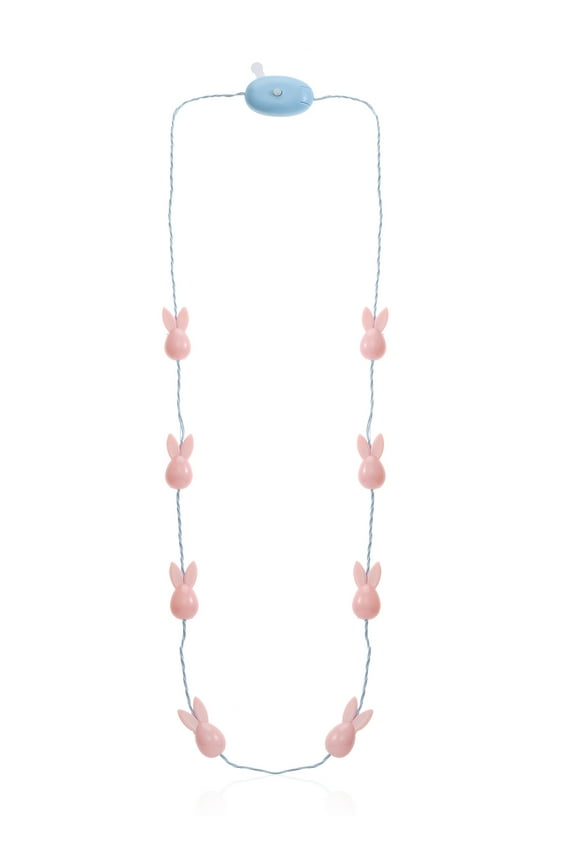 Easter Pink Bunny Light-up Necklace, 1 Piece