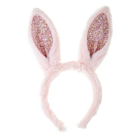 Way to Celebrate Easter Pink Glitter Bunny Ear Headband, 1 Piece