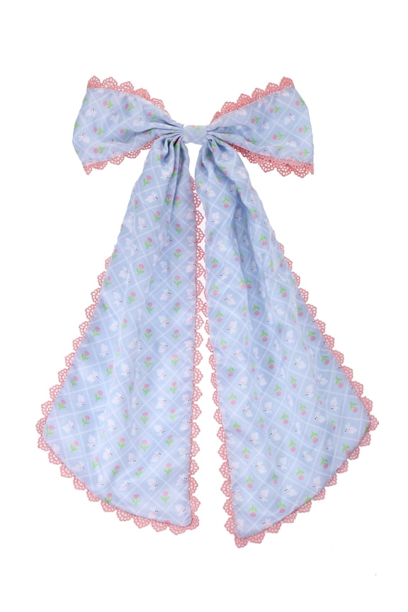 Easter Pink and White Hair Bow, 1 Piece