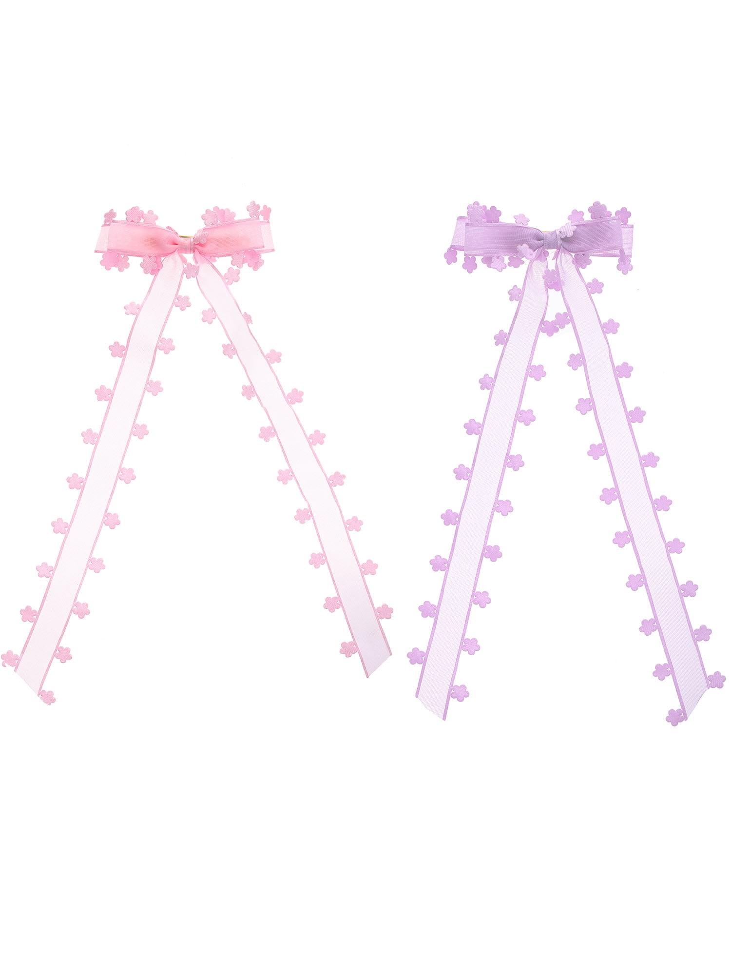 Way to Celebrate Easter Purple Flowers Hair Bows, 2 Pieces