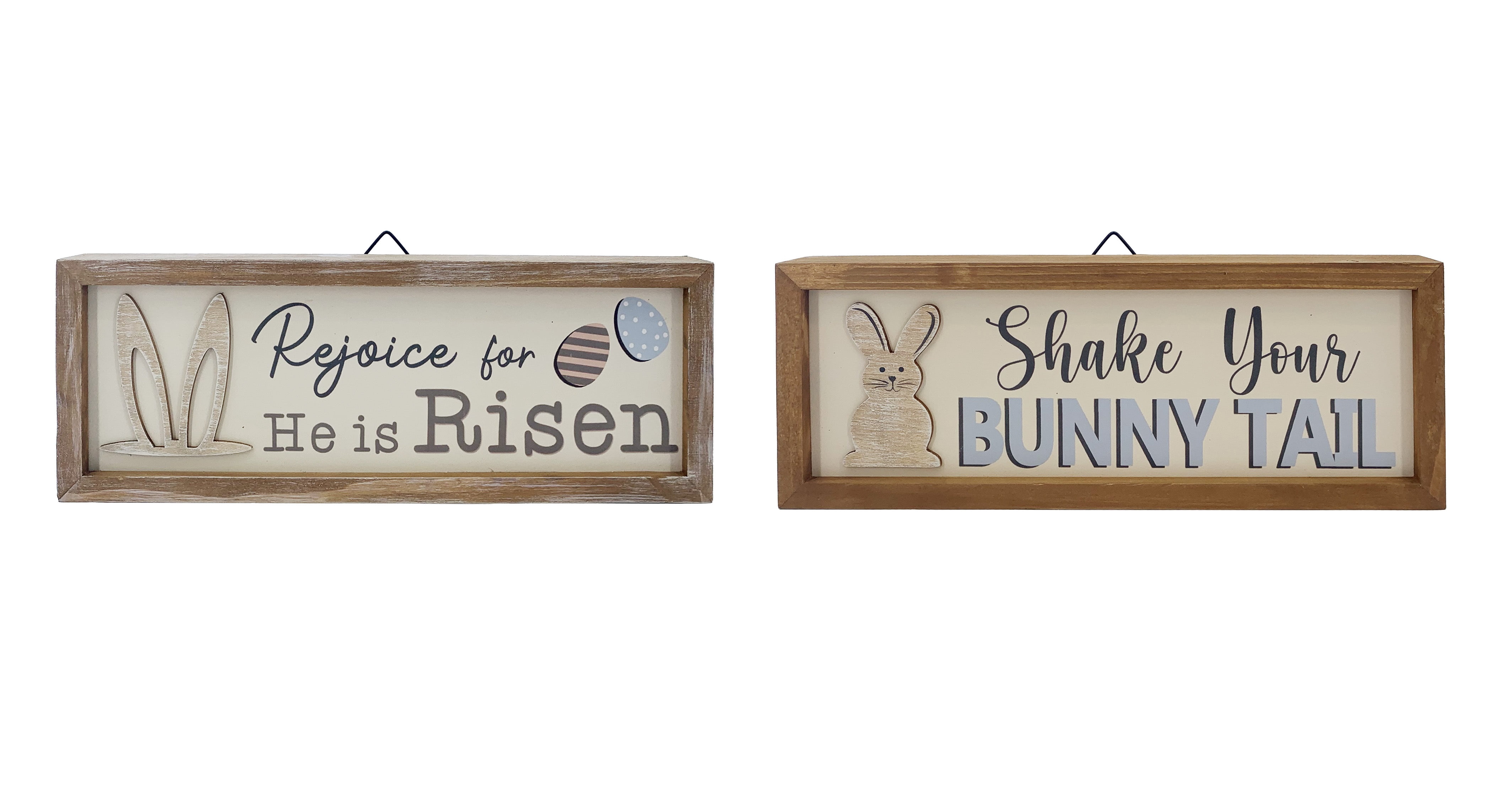 Way to Celebrate Easter Wood Rectangle 12" Table Sign Decoration Assortment