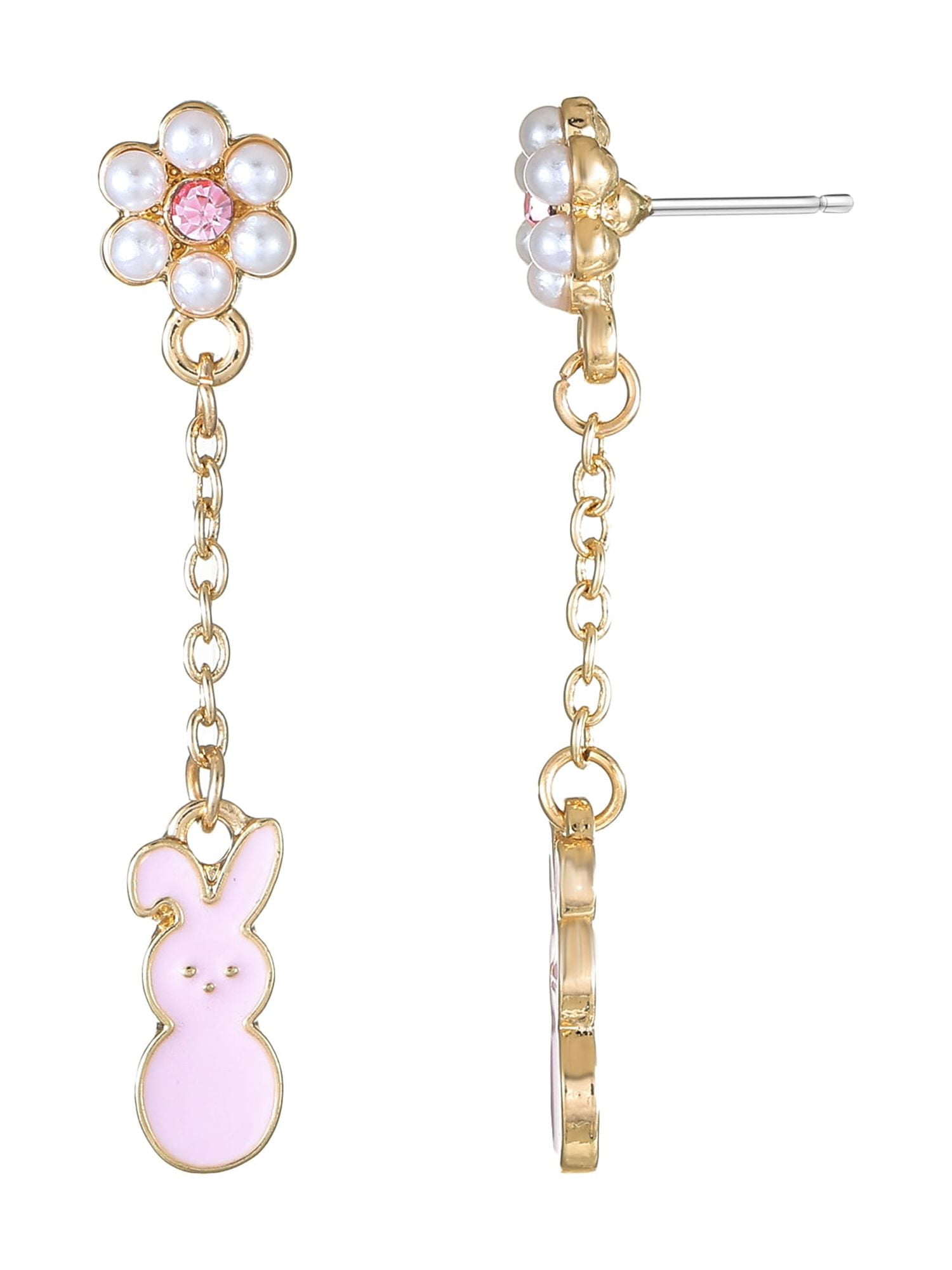 Way to Celebrate Easter Pink Bunny Drop Earrings, 1 Pair