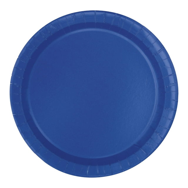 Way to Celebrate! Electric Blue Paper Dessert Plates, 7in, 24ct