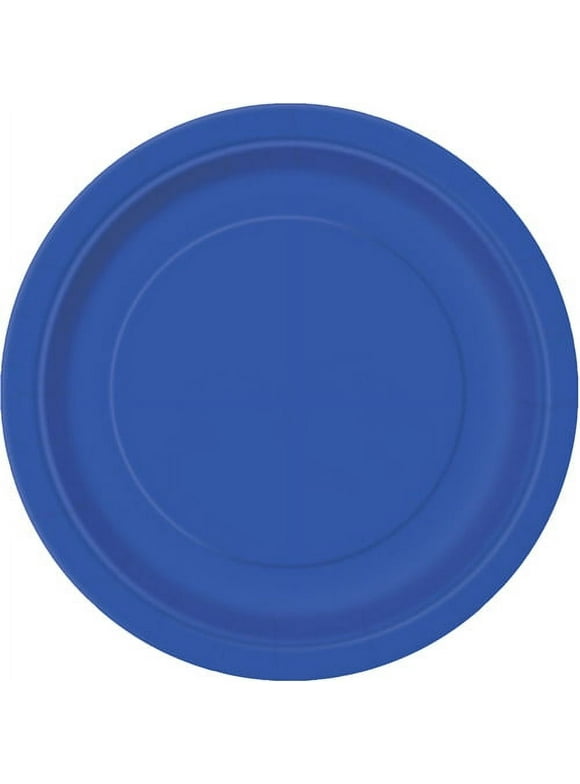 Way to Celebrate! Electric Blue Paper Dinner Plates, 9in, 20ct