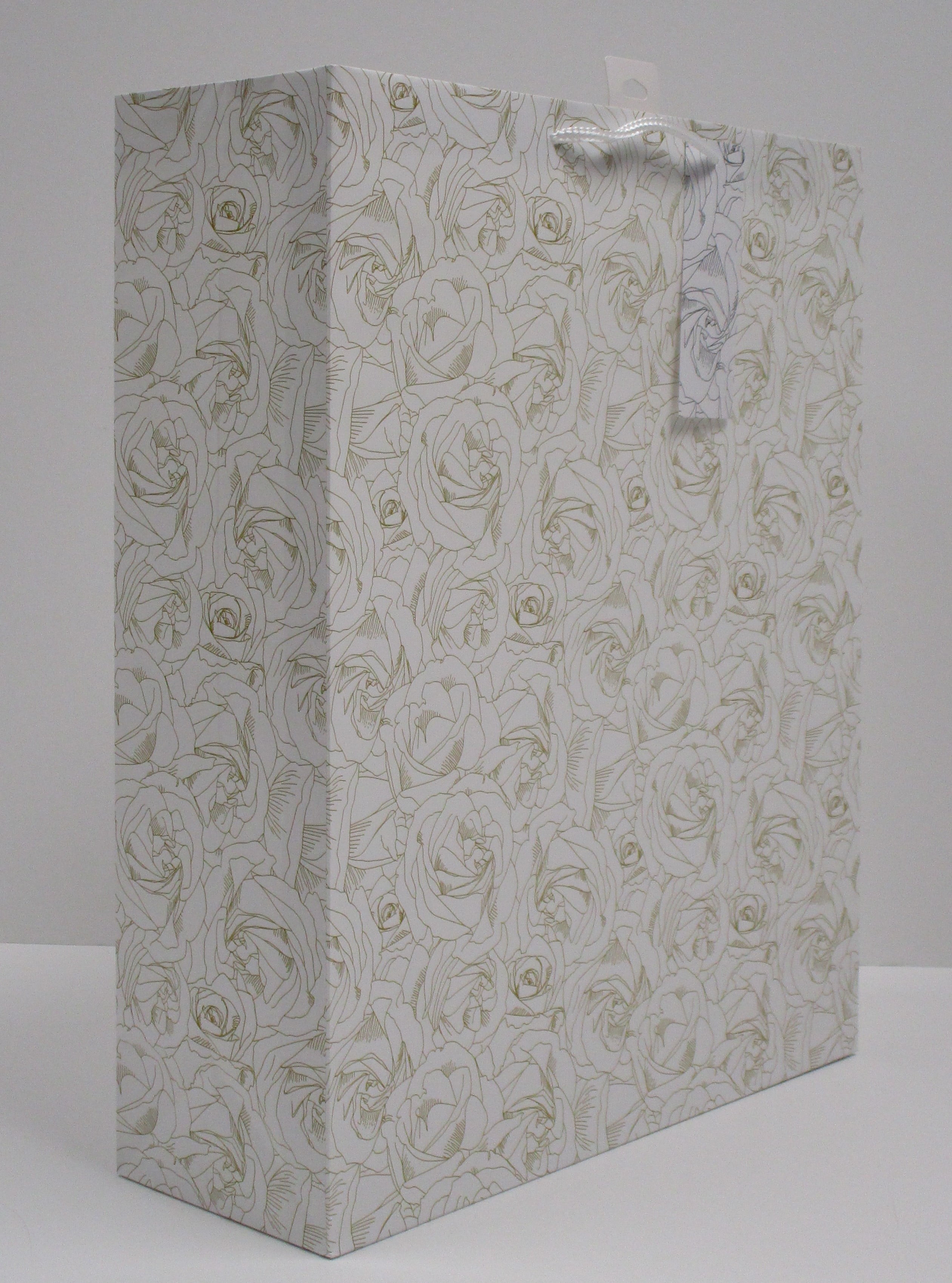 Way to Celebrate Everyday Super Jumbo Paper Gift Bag, Gold Roses, 14.5