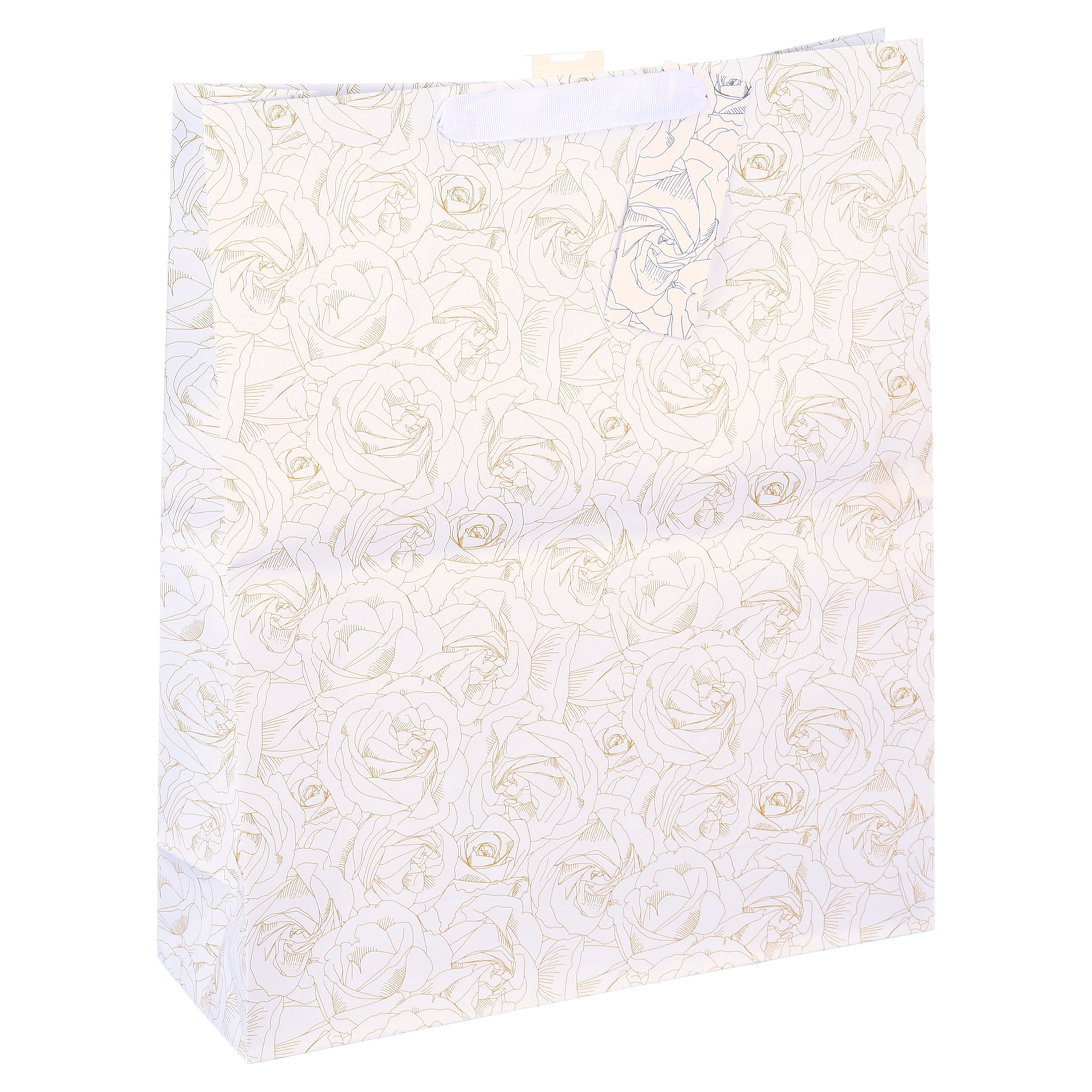Way to Celebrate Everyday Super Jumbo Paper Gift Bag, Gold Roses, 14.5" x 5" x 17.5"