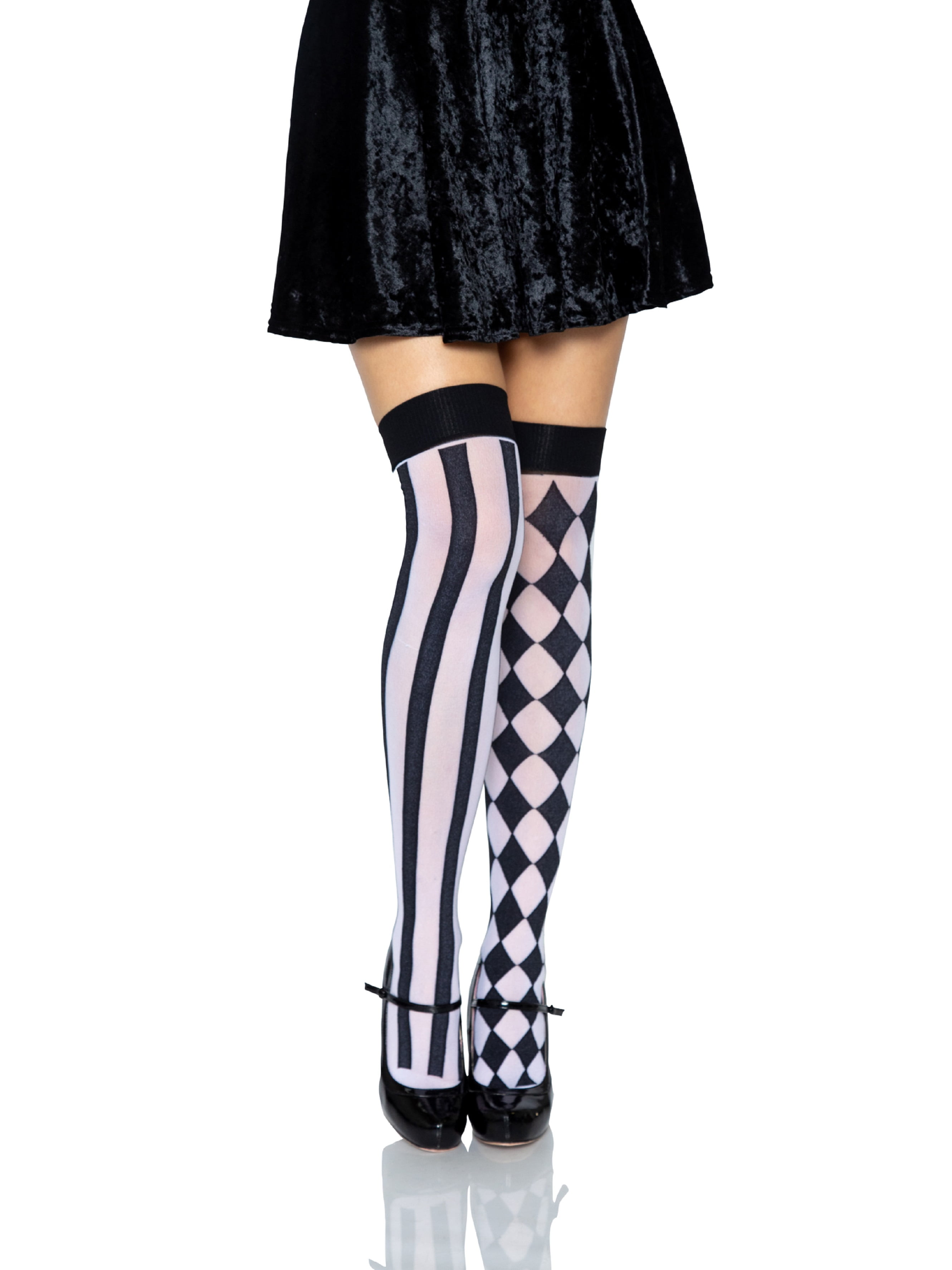 Way to Celebrate Fashion Mismatched Thigh High Female's Adult Halloween  Tights