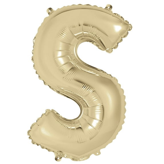 Way to Celebrate! Foil Letter Balloon, "S", Gold, 14in
