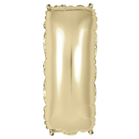 Way to Celebrate! Foil Letter Birthday Balloon, "I", Gold, 14in