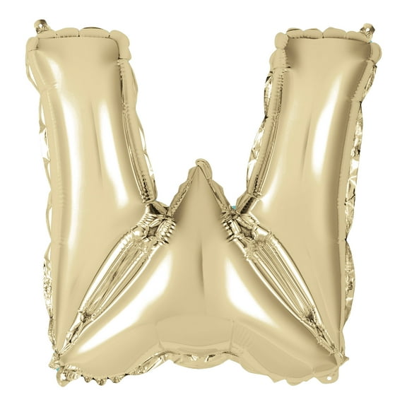 Way to Celebrate! Foil Letter Birthday Balloon, "W", Gold, 14in