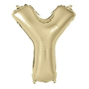 Way to Celebrate! Foil Letter Birthday Balloon, "Y", Gold, 14in