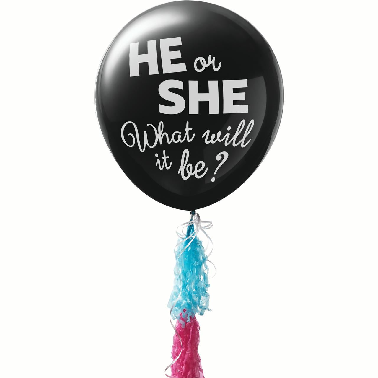 Way to Celebrate! Gender Reveal Black Balloon Kit