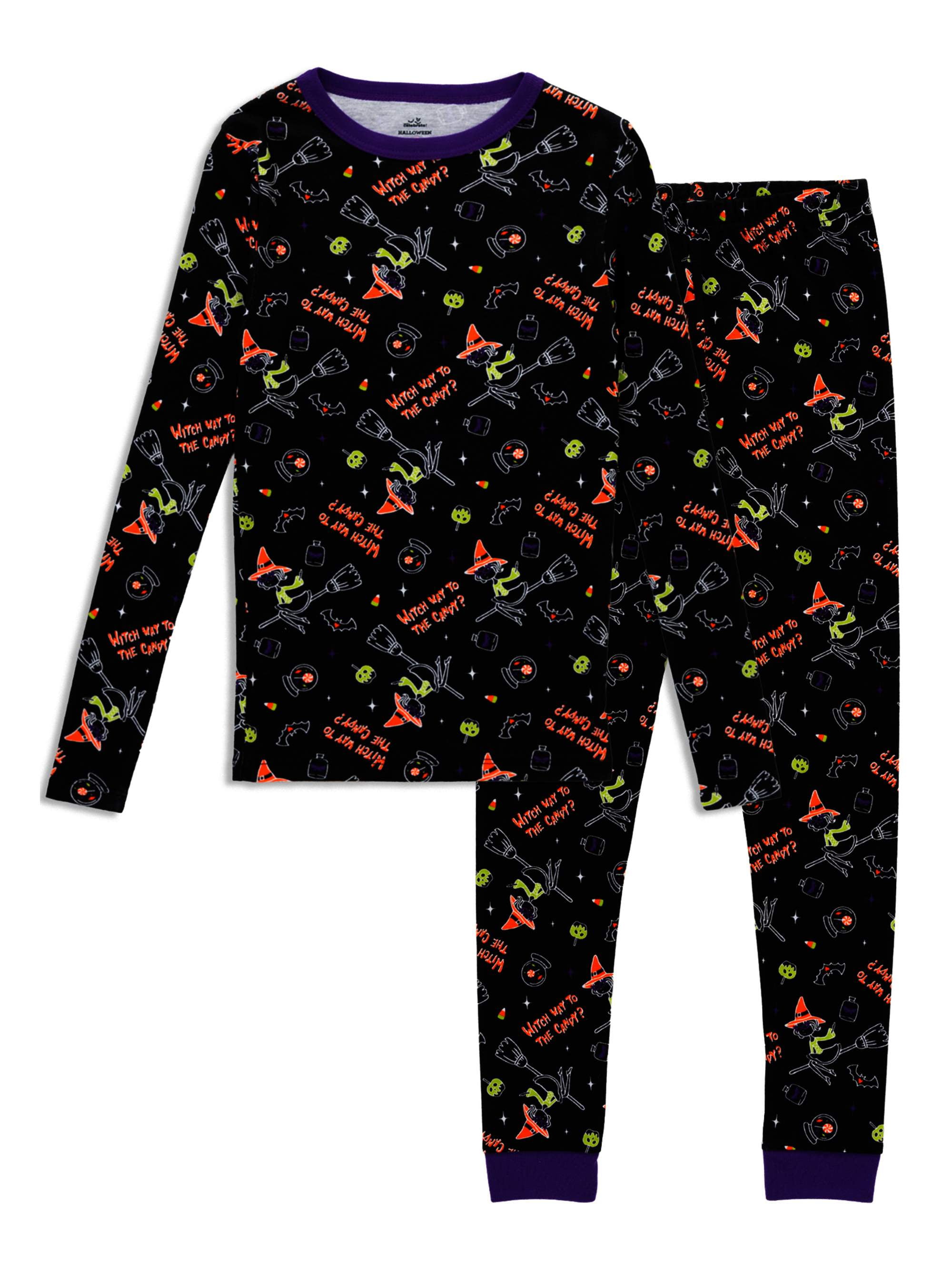 Way to Celebrate Girls' 410 Tight Fit Candy Pajama Set, 2 Piece Set