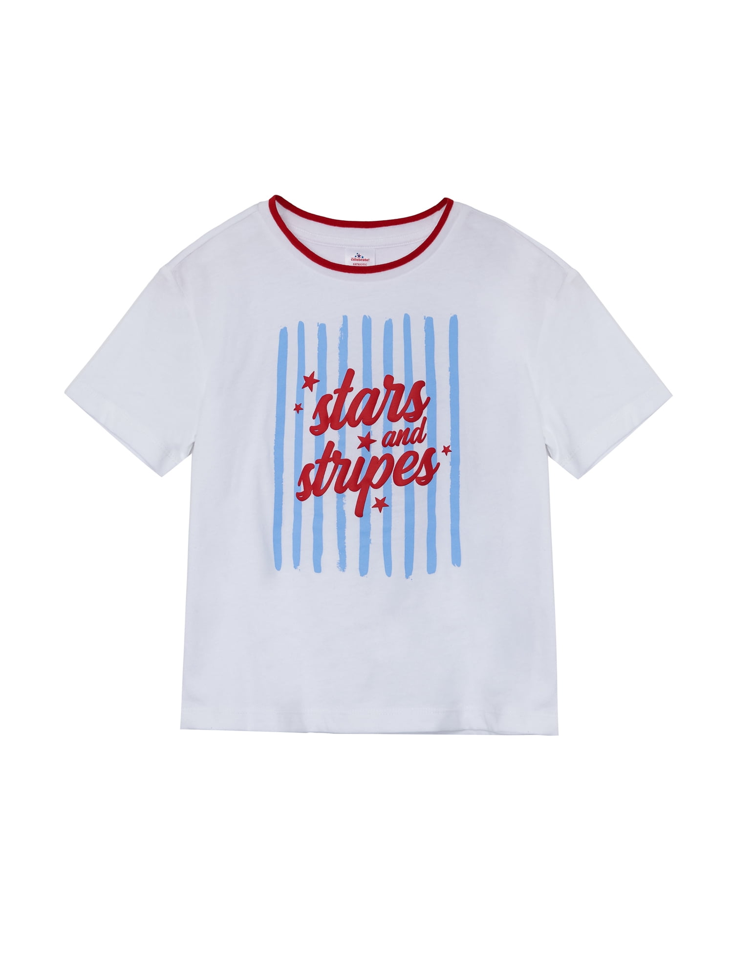 Way to Celebrate Girls Americana Short Sleeve Tee, Sizes 4-18