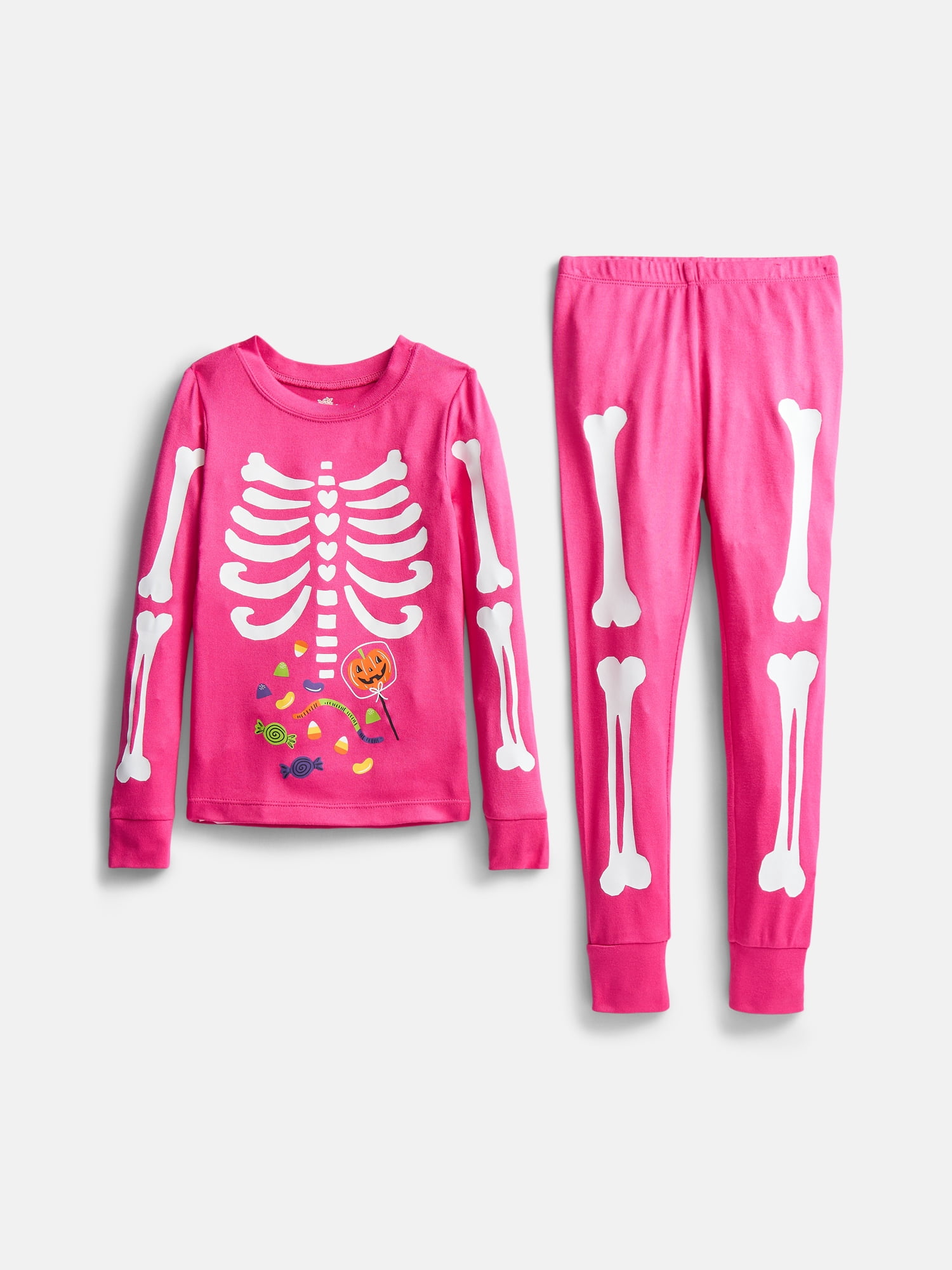 Halloween Girls' Tight Fit Long Sleeve Top and Pants Pajama Set from Way to Celebrate, 2-Piece, Sizes 4-10