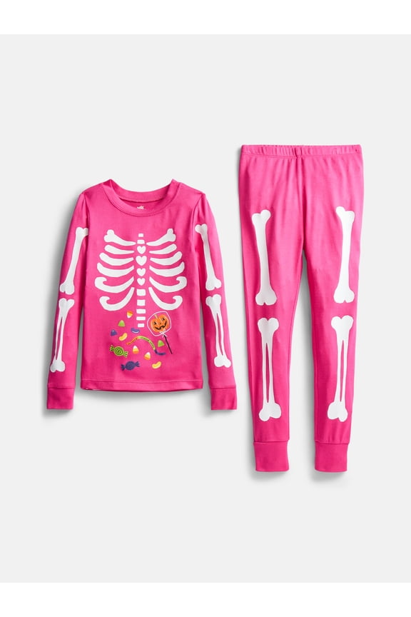 Halloween Girls' Tight Fit Long Sleeve Top and Pants Pajama Set from Way to Celebrate, 2-Piece, Sizes 4-10