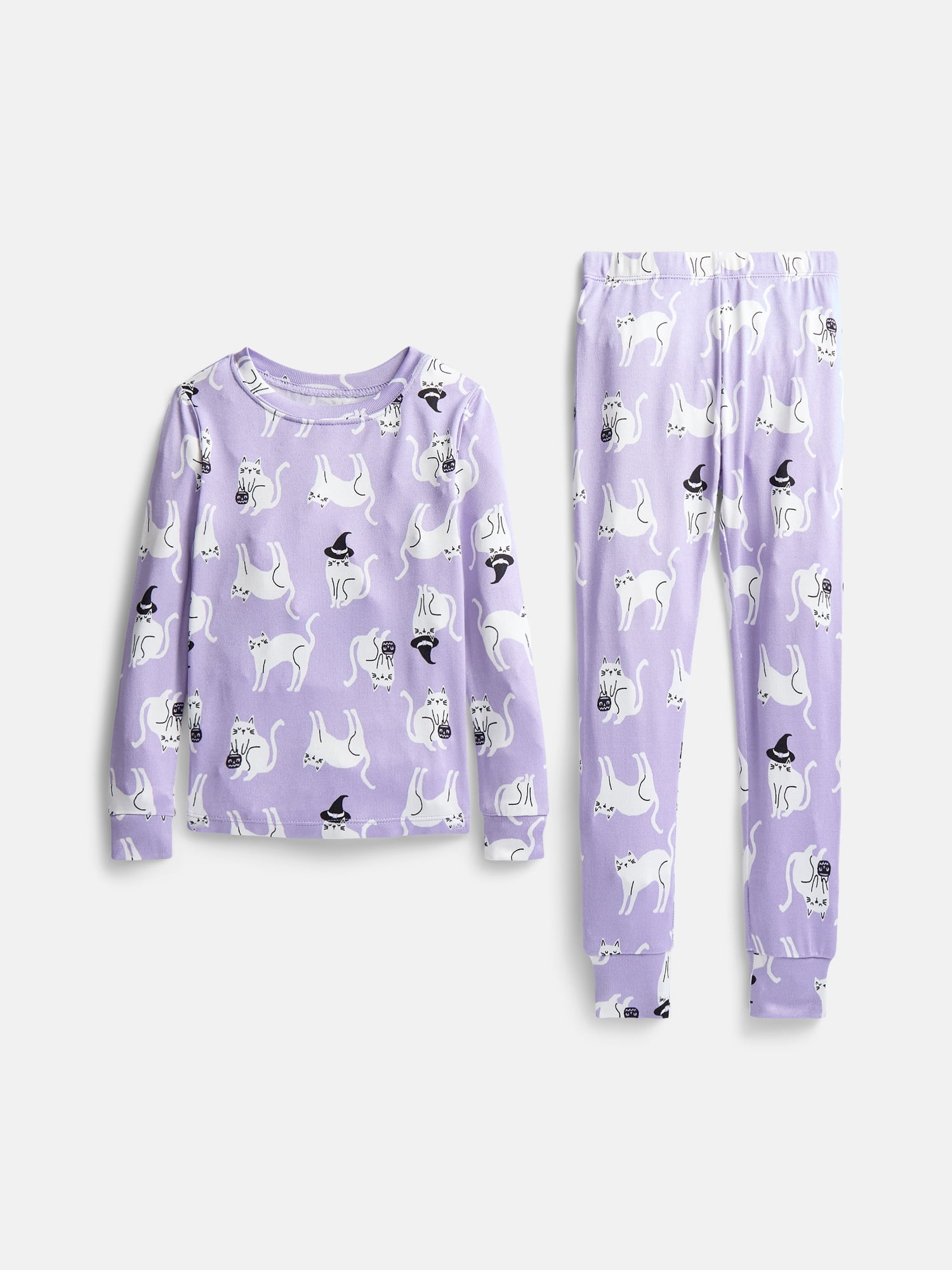 Halloween Girls' Tight Fit Long Sleeve Top and Pants Pajama Set from Way to Celebrate, 2-Piece, Sizes 4-10