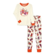 WAY TO CELEBRATE Girls Halloween Long Sleeve Top and Pants Tight Fit Pajama Set, 2-Piece, Sizes 4-10
