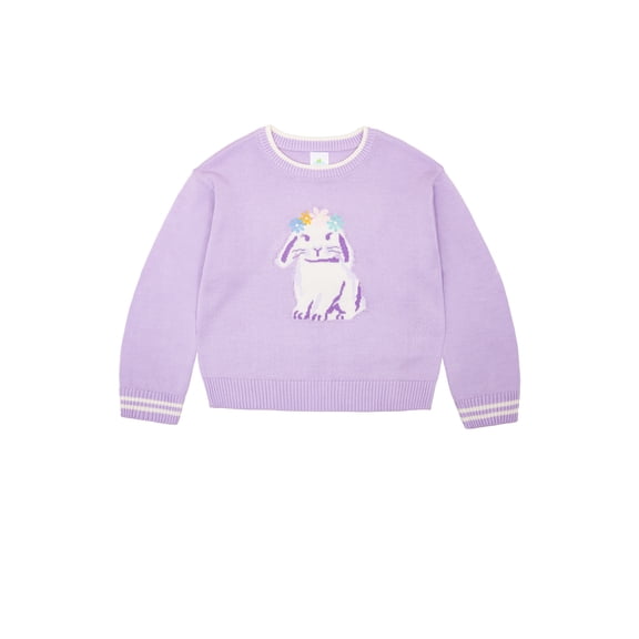 Way to Celebrate Girls Long Sleeve Easter Sweater, Sizes 4-18