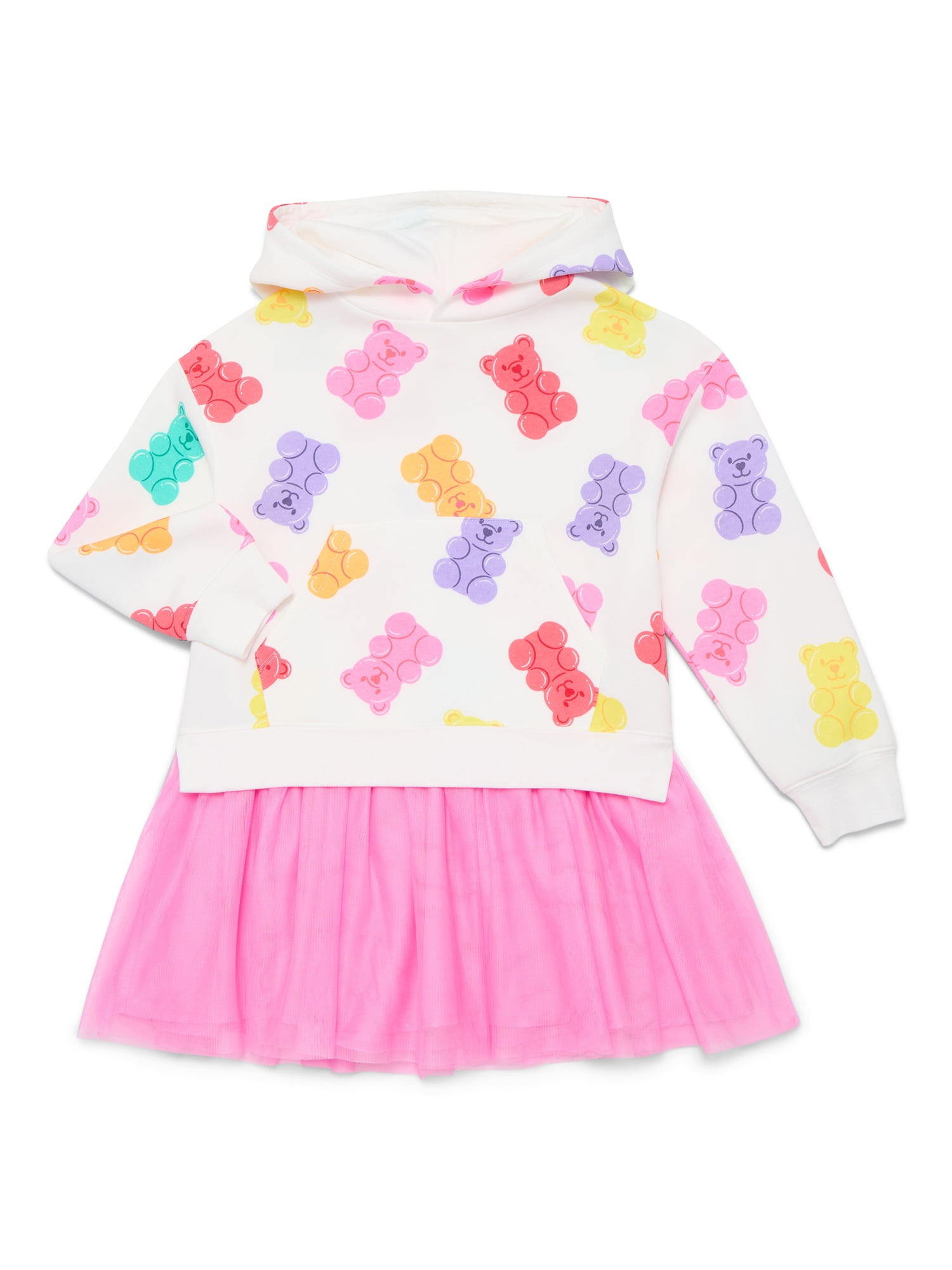 Valentine's Day Girls Graphic Hoodie Tutu Dress from Way To Celebrate, Sizes 4-16