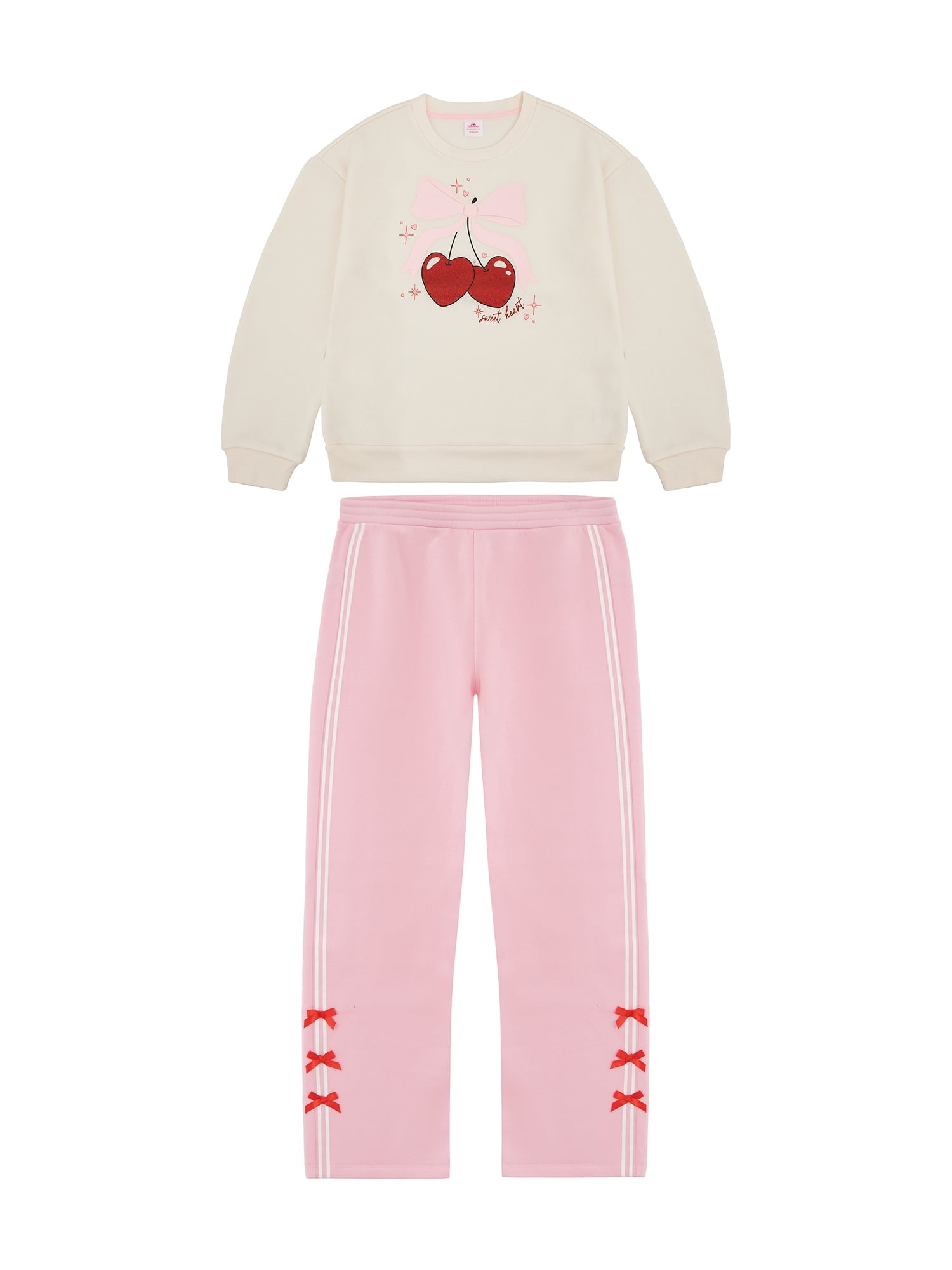 Way to Celebrate Girls' Valentine's Day Fleece Sweatshirt and Pant Set, Sizes 4-18 & Plus