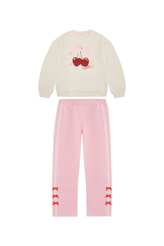 Girls' Valentine's Day Fleece Sweatshirt and Pant Set, Sizes 4-18 & Plus