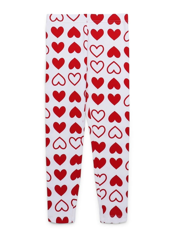 Way to Celebrate Girls Valentine's Day Leggings, Sizes 4-18