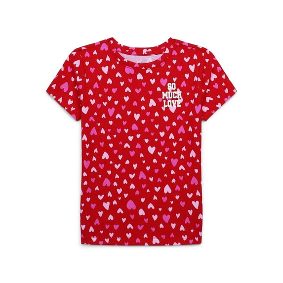 Way to Celebrate Girls Valentine's Day Short Sleeve T-Shirt, Sizes 4-18