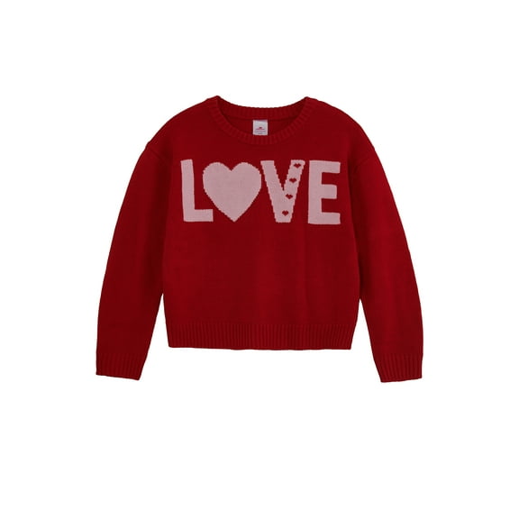 Way to Celebrate Girls Valentine's Day Sweater, Sizes 4-18