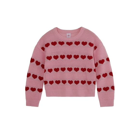 Way to Celebrate Girls Valentine's Day Sweater, Sizes 4-18