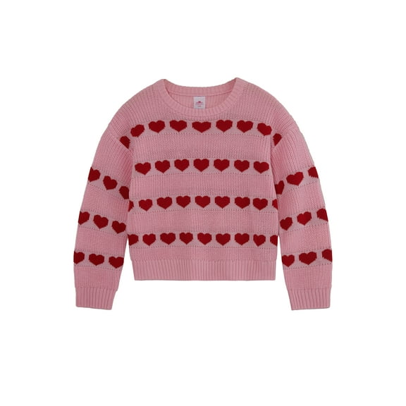 Way to Celebrate Girls Valentine's Day Sweater, Sizes 4-18