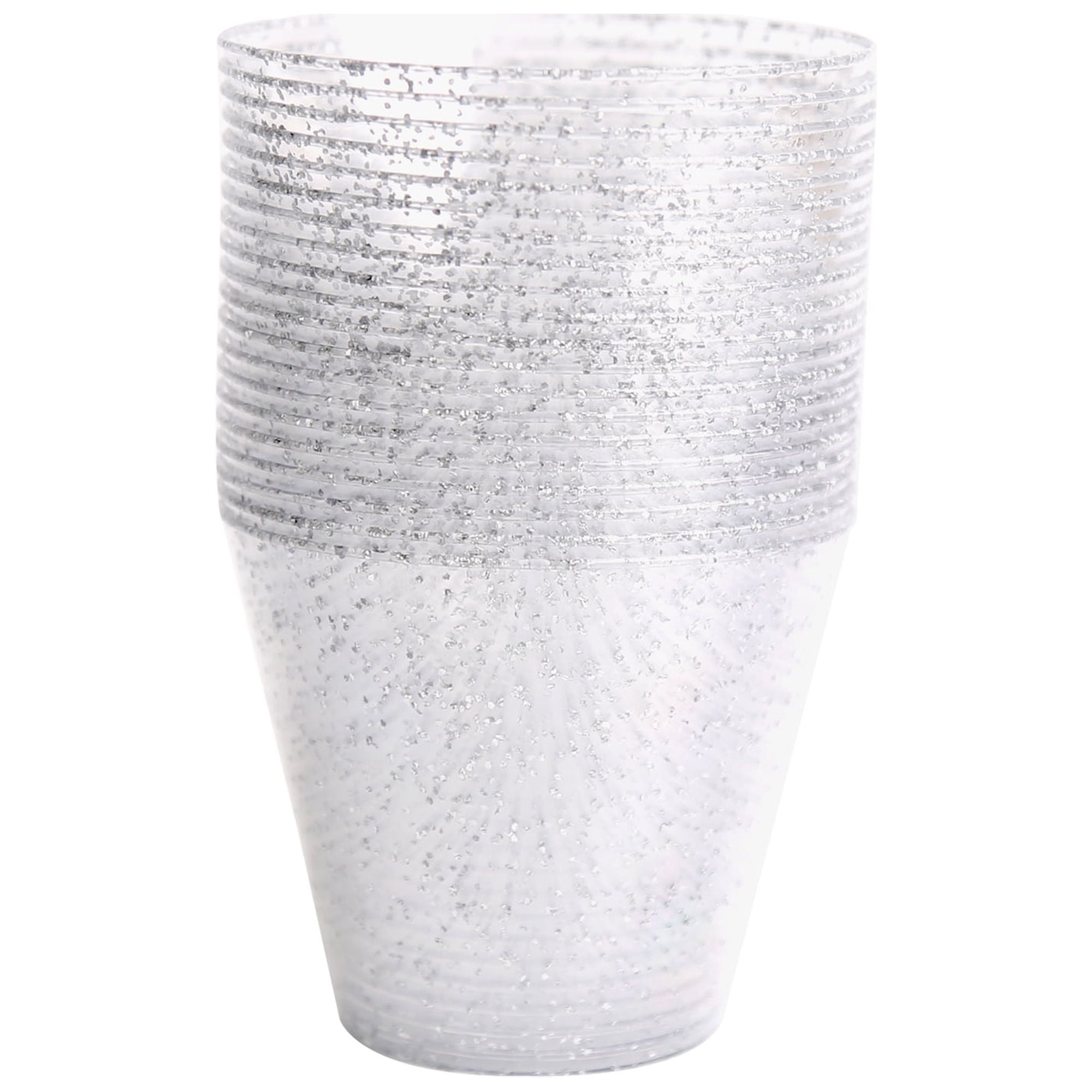Glitter Infused Disposable Party Cups, Silver, 8.79 fl oz, 20 Count, by Way To Celebrate