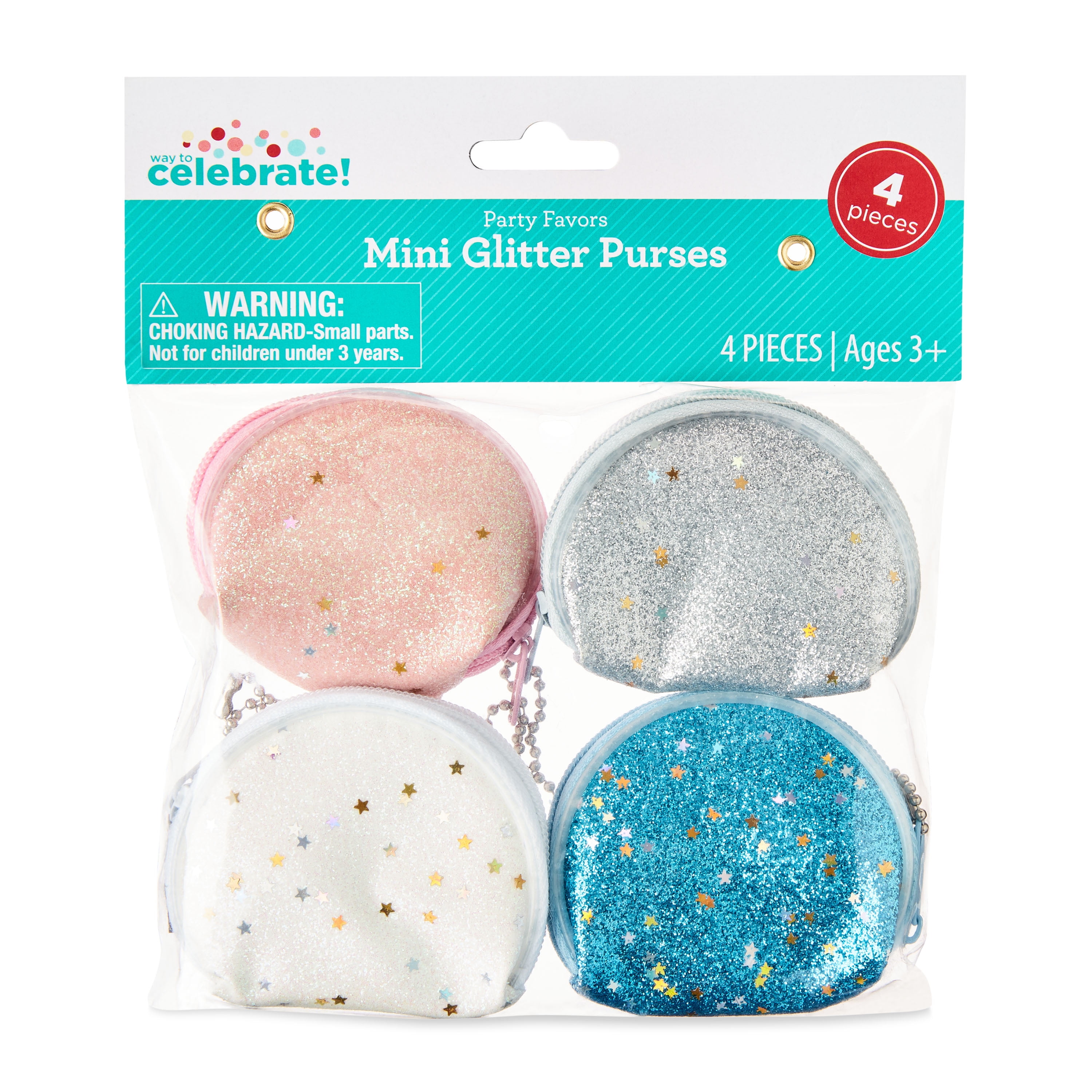 Multicolor Mini Glitter Purse Party Favors, 4 Count, by Way To Celebrate