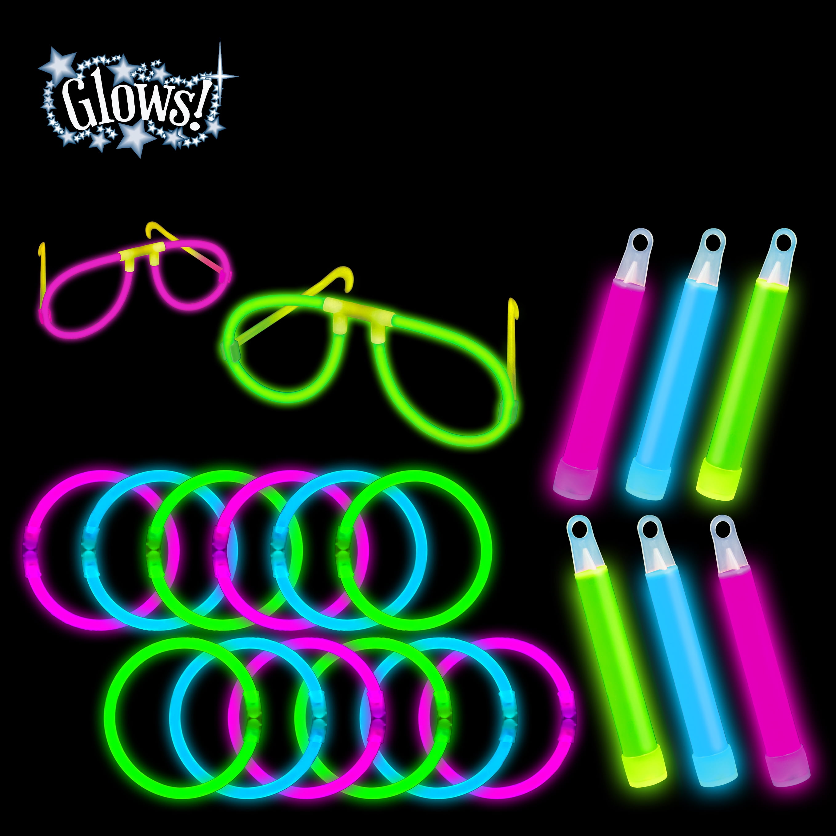 Way to Celebrate Glow Party Favor Set, 20 Count, 4.92in. x 11.02in. x