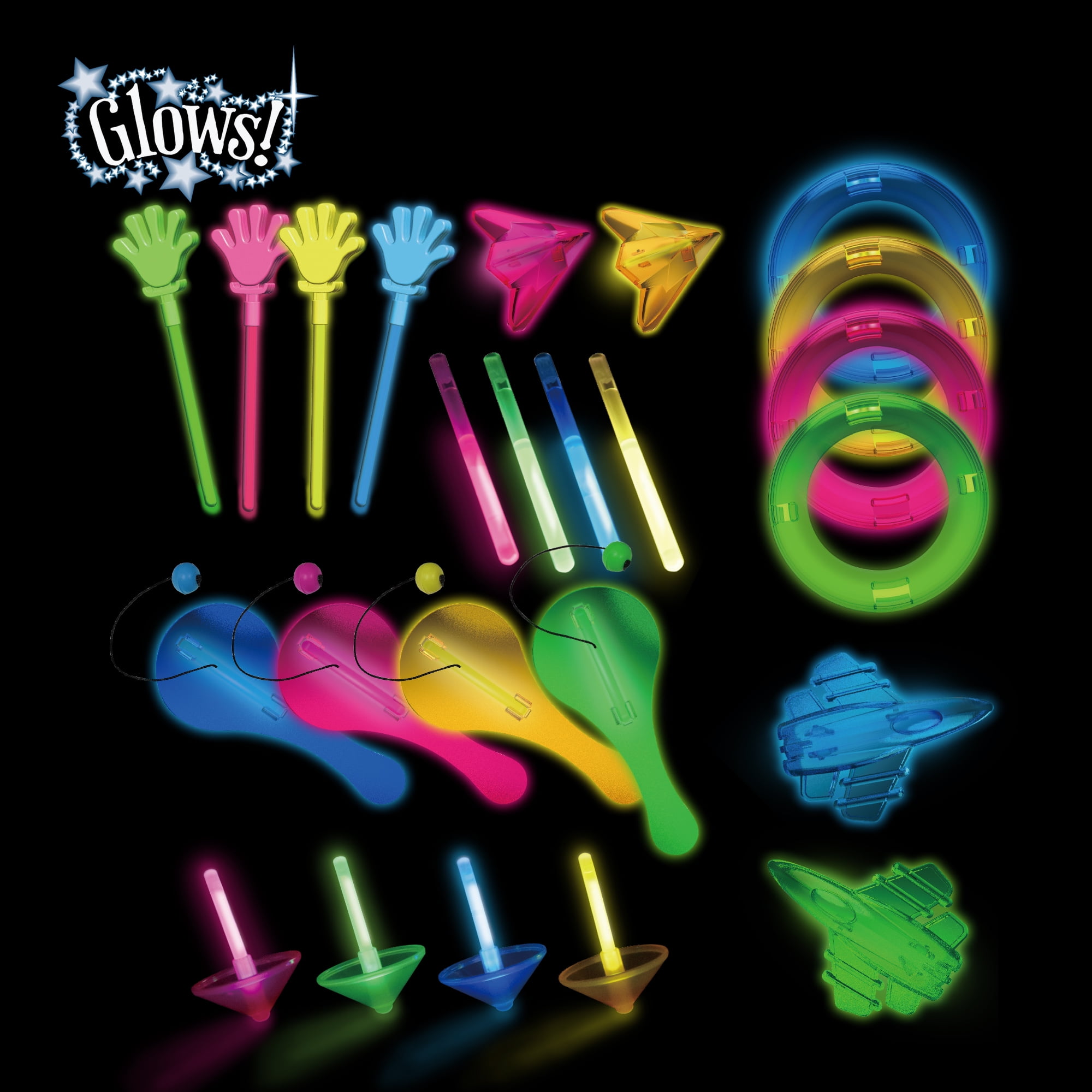 Way to Celebrate Glow Party Favors Assortment 24 Pieces, 7.09in. x 12.2in.  x 1in., 450 g 